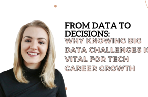 Header for a blog post, image of Rachel along side the blog post title Why Knowing Big Data Challenges is Vital for Tech Career Growth